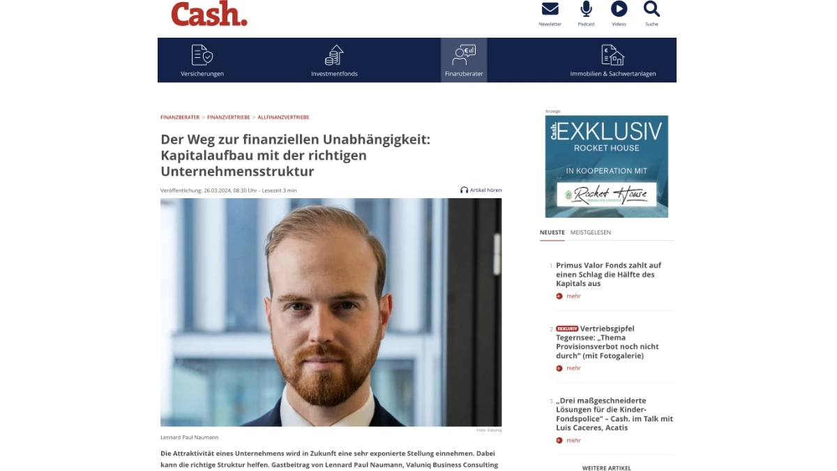 Lennard-paul-naumann-cash-artikel-finanzielle-unabhaengigkeit-mit-unternehmensstruktur